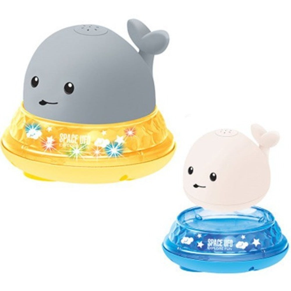 Baby Cute Cartoon Whale Floating Spraying Water Bath Toys With Light Music LED Light Baby Toys - Asterza