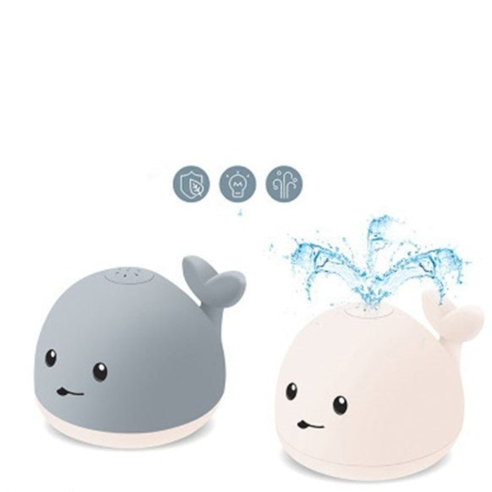 Baby Cute Cartoon Whale Floating Spraying Water Bath Toys With Light Music LED Light Baby Toys - Asterza